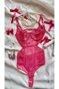 Sohadid Amour Lace Dantel Detaylı Bodysuit – Pembe – ürün görünümü 1