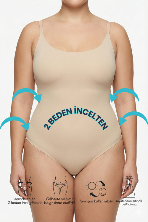 Sohadid Büyük Beden Göğüs Destekli Body Korse – Bej – ürün görünümü 2