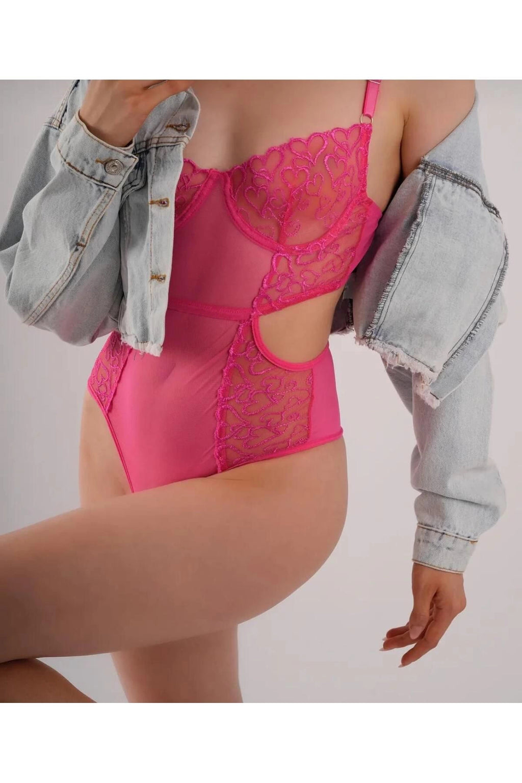 Sohadid Kadın Balenli Bodysuit Babydoll – Pembe – ürün görünümü 2