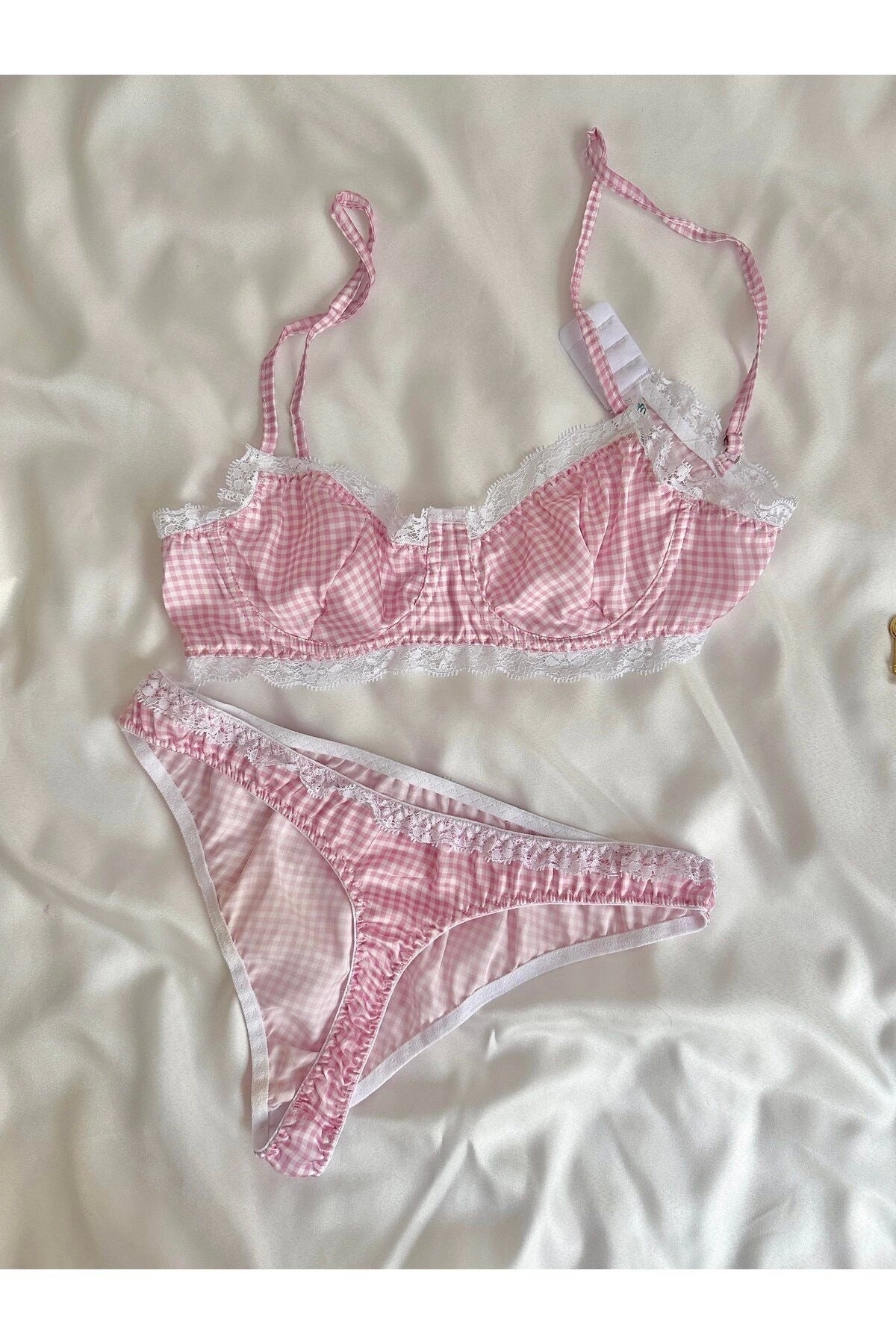 Sohadid Kadın Brode Balenli İç Çamaşırı Takımı – Pembe – ürün görünümü 5