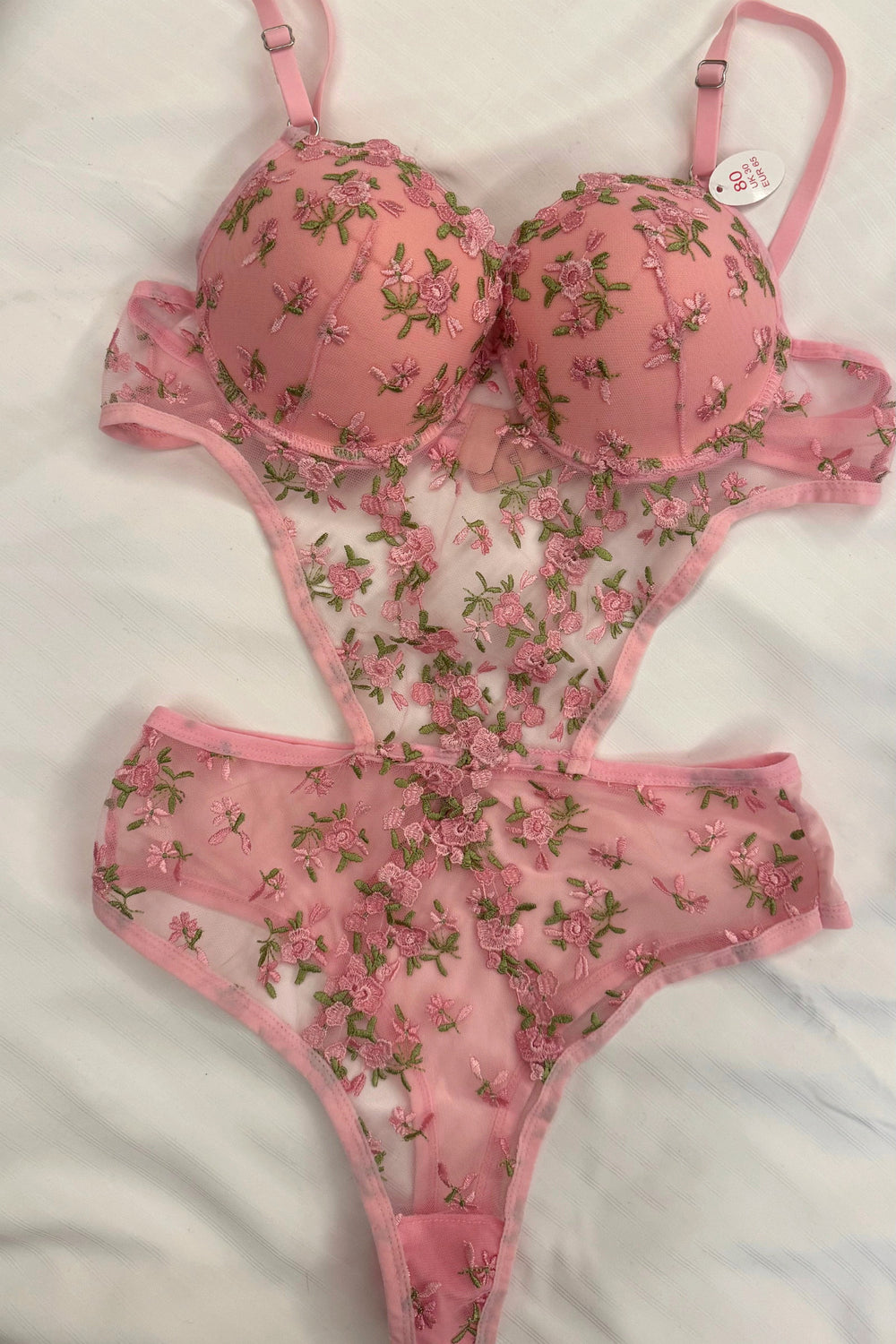 Sohadid Kadın Desenli Bodysuit – Pembe