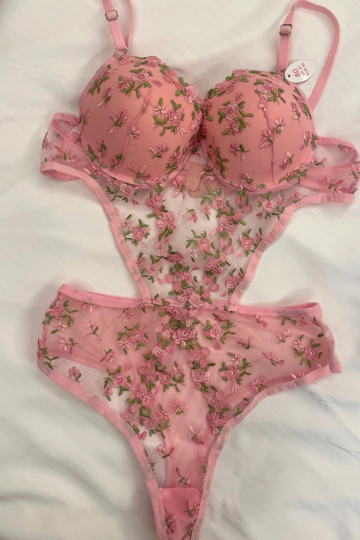 Sohadid Kadın Desenli Bodysuit – Pembe – ürün görünümü 1