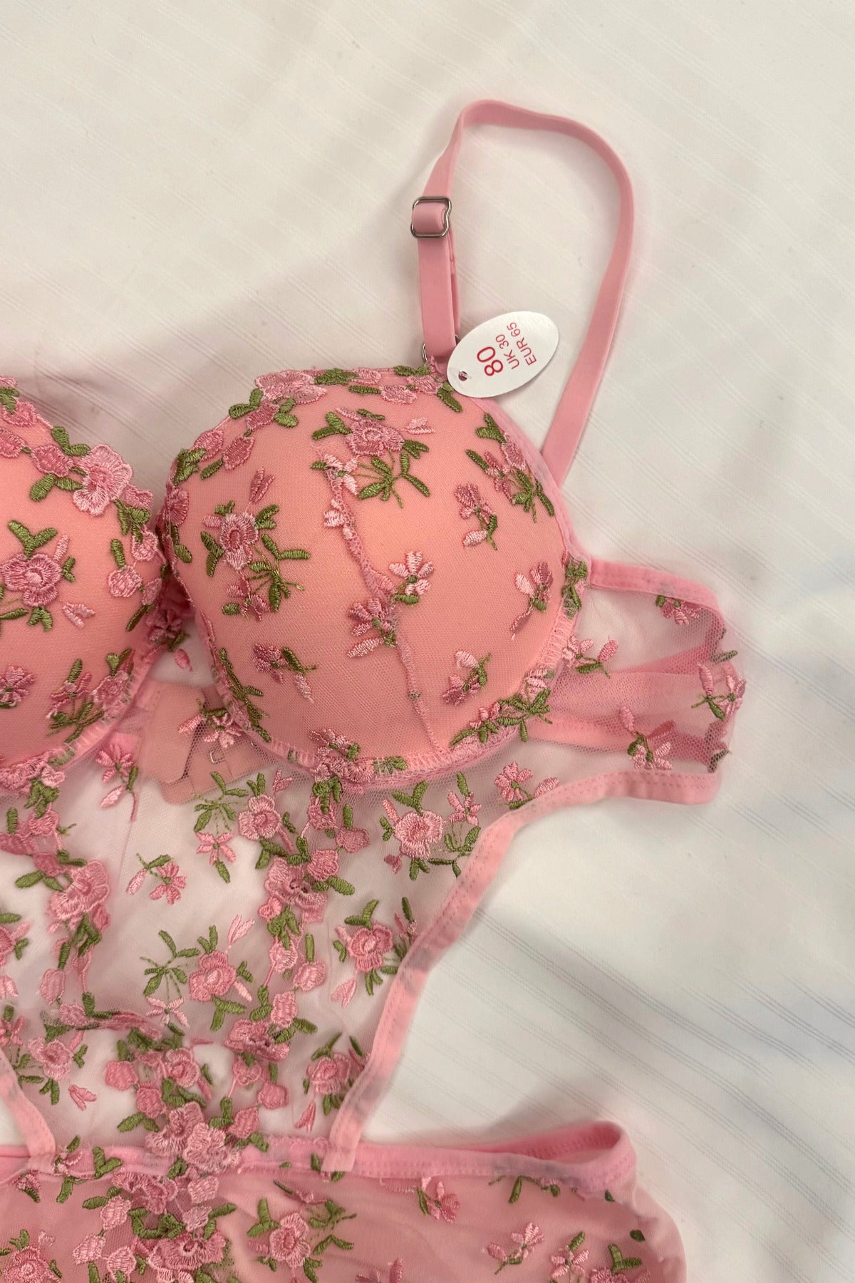 Sohadid Kadın Desenli Bodysuit – Pembe – ürün görünümü 3