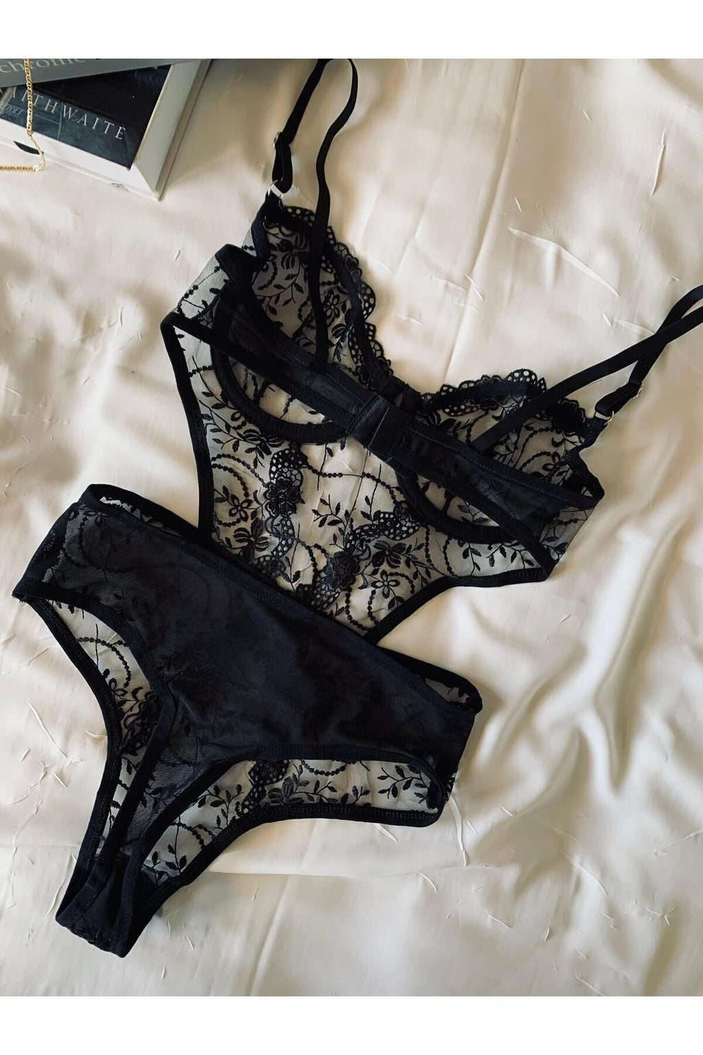 Sohadid Kadın Desenli Bodysuit – Siyah – ürün görünümü 2
