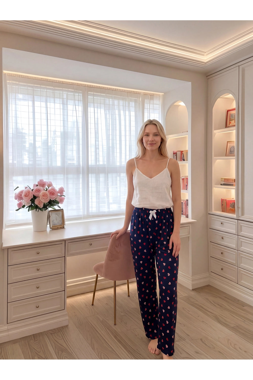 Sohadid Kadın Desenli Pamuklu Pijama Altı – Lacivert – ürün görünümü 3
