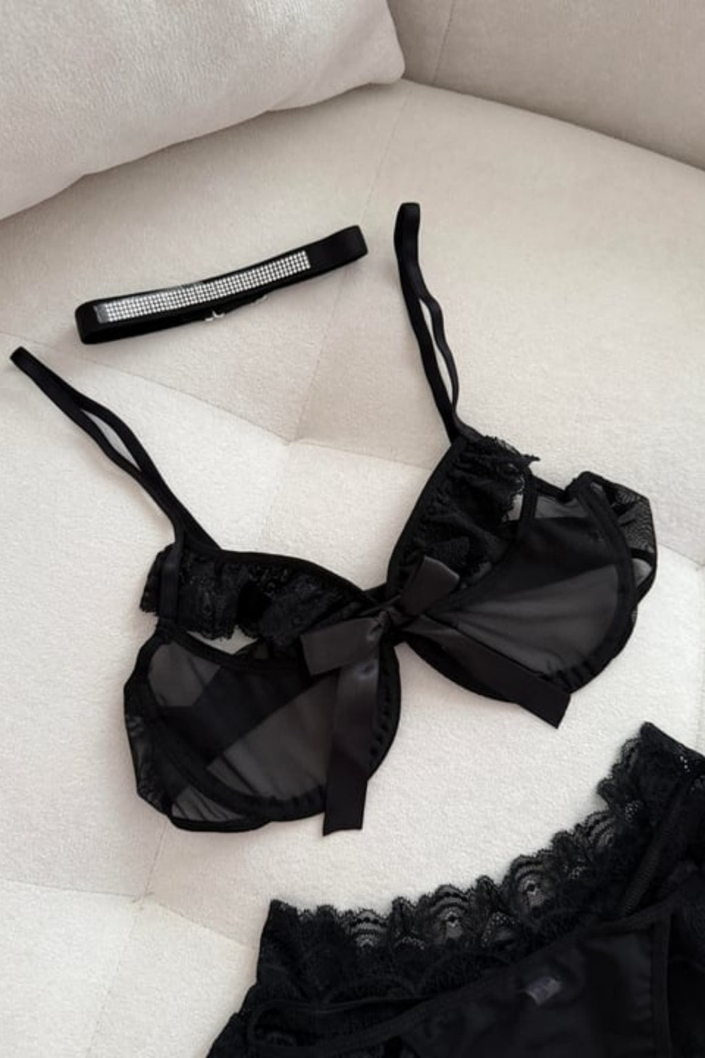 Sohadid Stella Dantel Detaylı Etekli Bralet Seti – Siyah – ürün görünümü 3