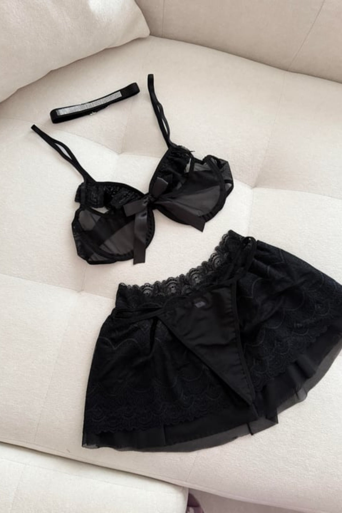 Sohadid Stella Dantel Detaylı Etekli Bralet Seti – Siyah – ürün görünümü 5